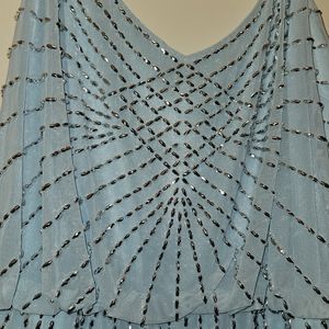 Xscape beaded light blue dress